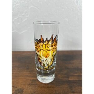 Harley-Davidson Beartooth Cody Wyoming Flaming Skull Shot Glass Shooter 2003